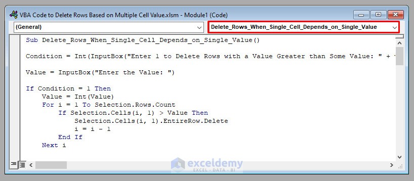 VBA Code to Delete Rows based on Multiple Cell Value in Excel