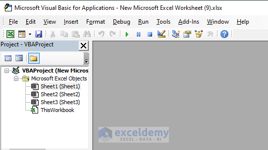 Opening the VBA Window to Remove the First Character from a String with VBA in Excel