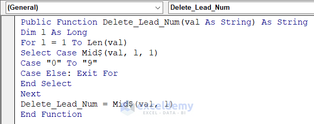 VBA code to Remove Numbers from String