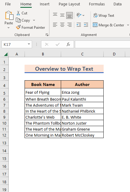 Overview to Wrap Text in Excel