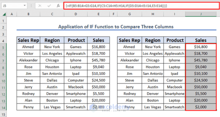 How to Compare Three Columns and Return a Value in Excel