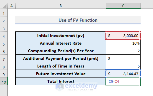 Use Excel FV (Future Value) Function to Determine Compound Interest