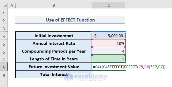Compound Interest and Interest Rate with EFFECT Function