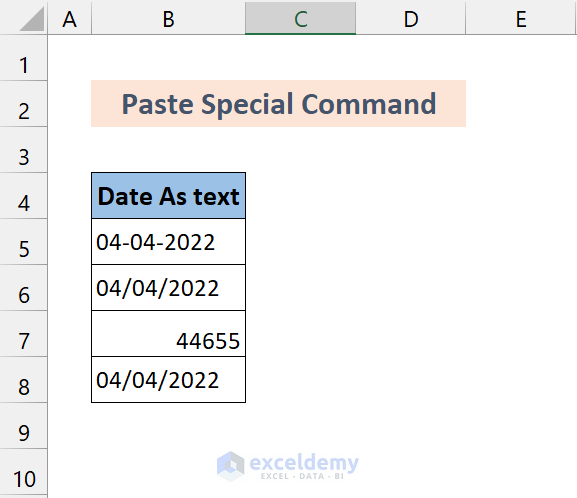 dataset to convert general to date in excel