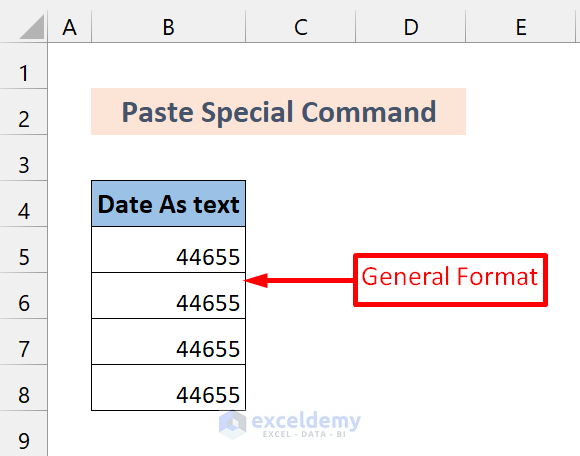 date in general format in excel