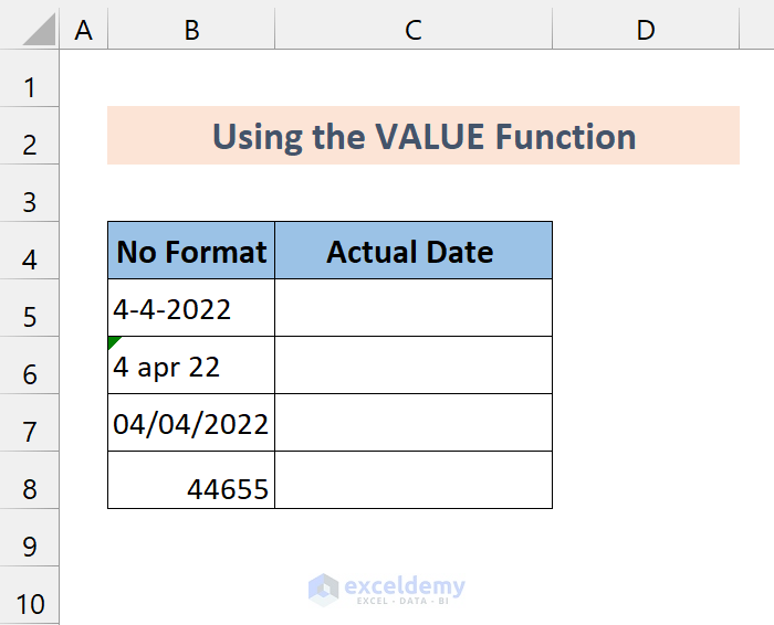 dataset for convert general to date in excel