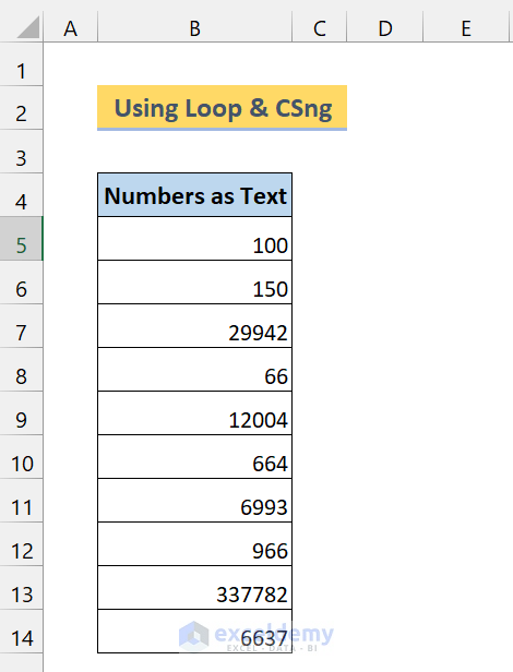 text converted to number in excel