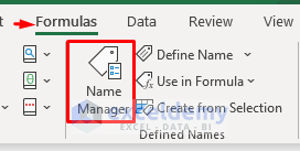 Delete Named Range Manually by Using Name manager