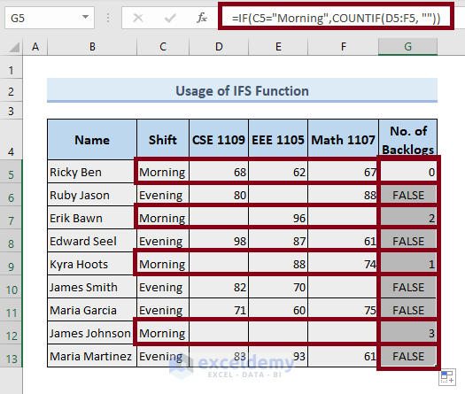 usage of if function to calculate the number of blank cells in excel
