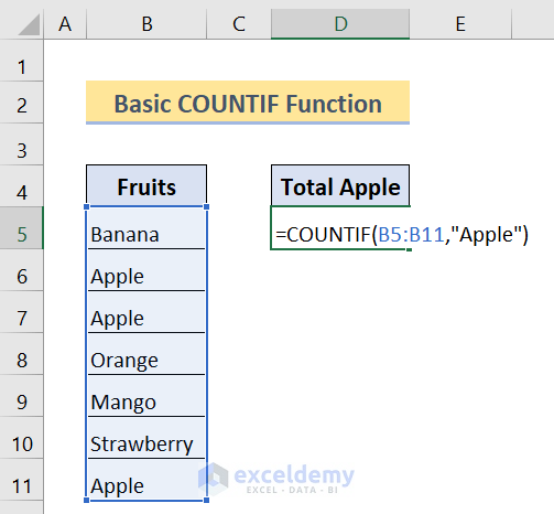 How does the COUNTIF function work?
