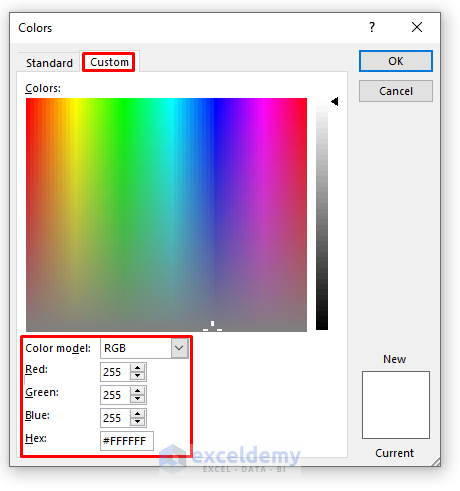 excel RGB colors