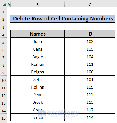 Delete Row If Cell Contains Numeric Value by Using a Macro in Excel