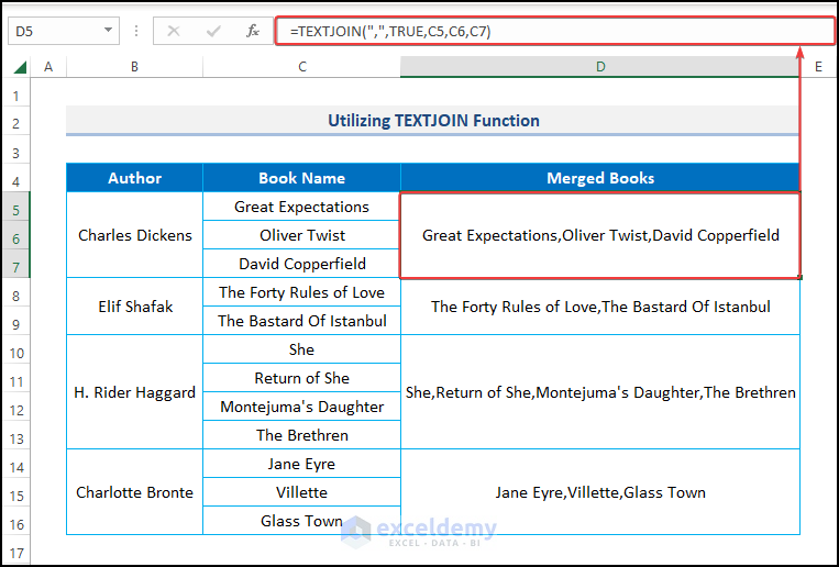 Utilizing TEXTJOIN Function to merge cells vertically without losing data