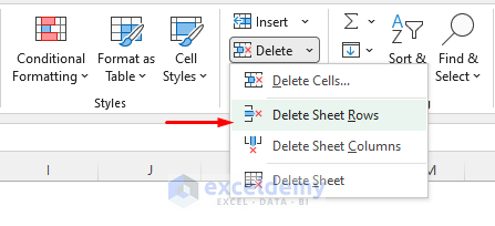Opening delete Option from rib