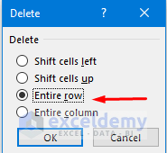 deleting ENtire row