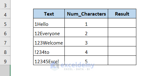 dataset for excel remove characters from left