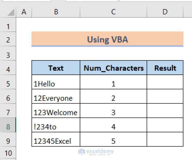 How To Use The LEFT Function To Remove The First Character From A 