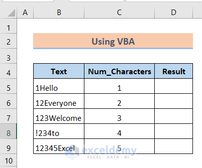 dataset for using VBA codes