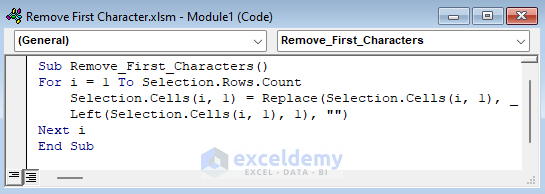 Inserting code in the Module