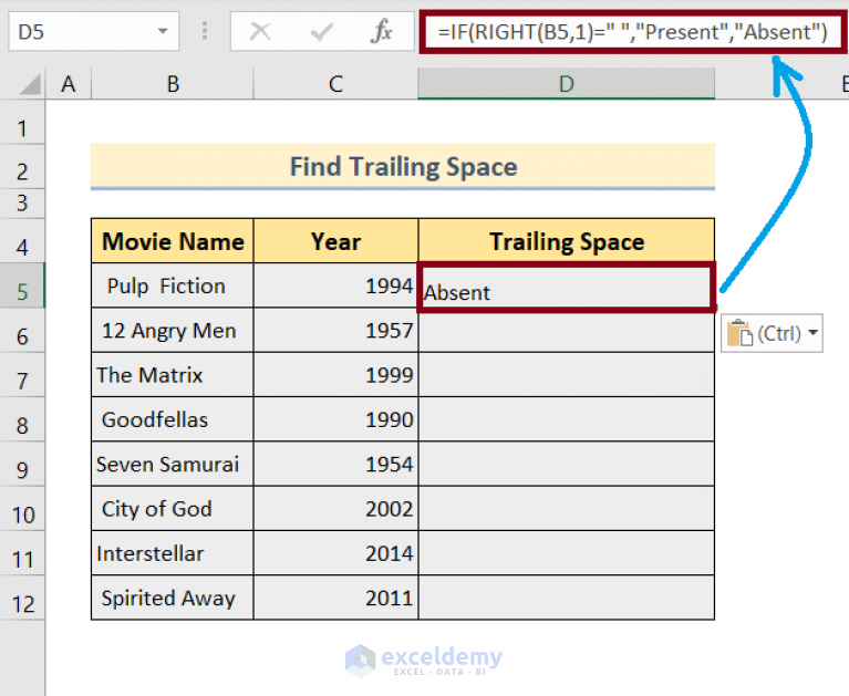 How To Remove The Trailing Spaces In Excel 2 Easy Ways ExcelDemy