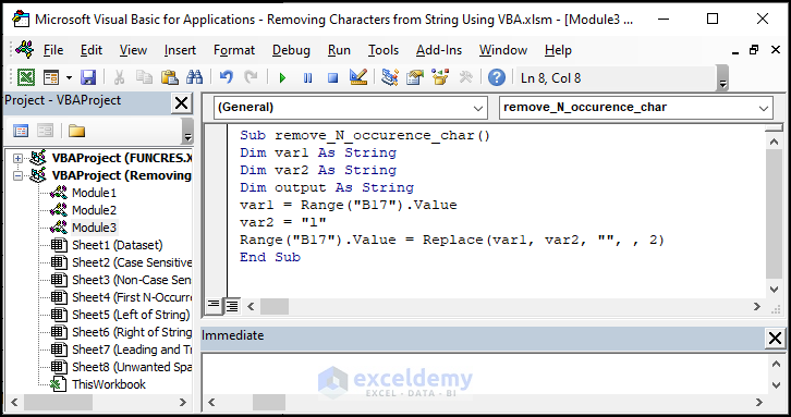 Writing VBA code to remove characters from string using VBA in Excel