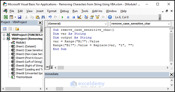 Writing VBA code to remove characters from string using VBA in Excel