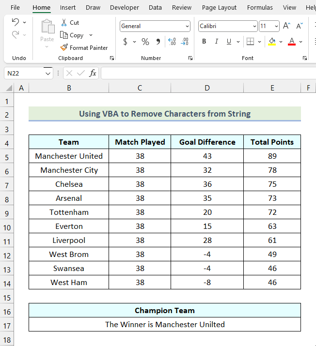 Overview of methods to remove characters from string using VBA in Excel