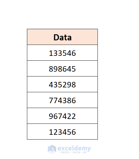dataset of add space between numbers in excel