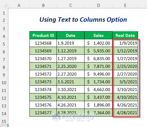 convert text to date