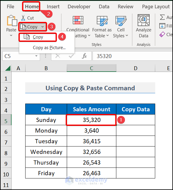 Clipboard paste option to copy data from one cell to another in excel automatically