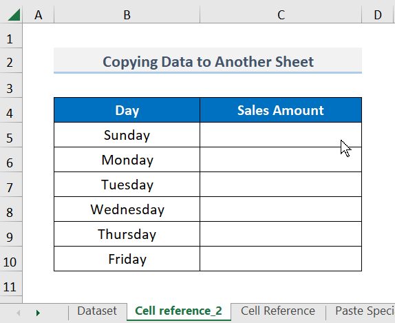 GIF to to copy data from one cell to another in excel automatically