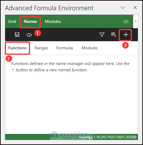 Editing Advanced Formula Environment dialogue box to Create Custom Formula Without Using VBA in Excel
