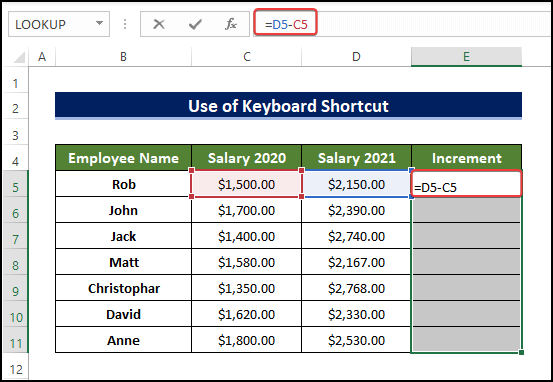 Input Formula in Multiple Cells with Keyboard Shortcut to create a formula in excel for multiple cells
