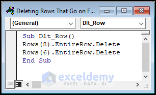 VBA code to delete rows in excel that go on forever
