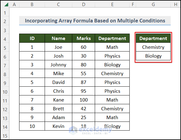 criteria to extract data from excel