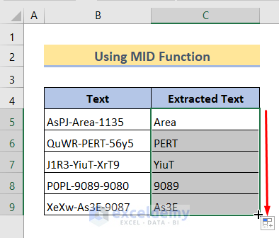how to extract text from a cell in excel