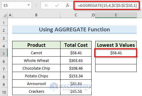 Using Aggregate and Small Function
