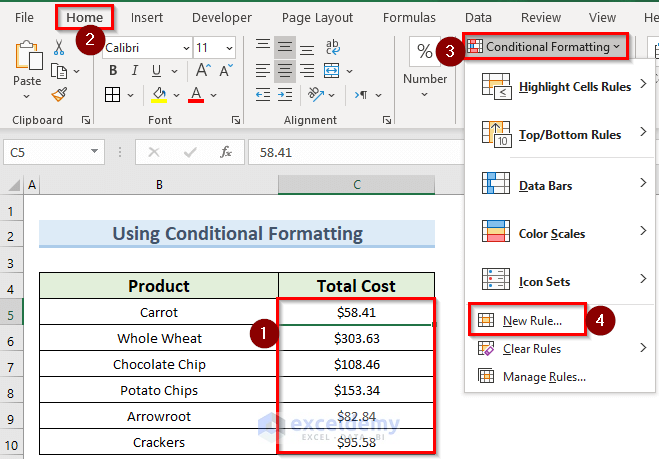 How to Find Lowest 3 Values in Excel Using Conditional Formatting