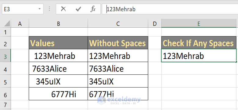No spaces before numbers