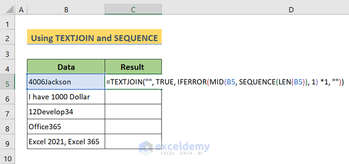 formula to remove non numeric characters from cells in excel