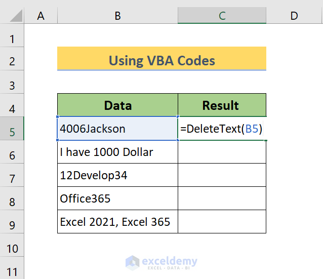 formula of VBA code