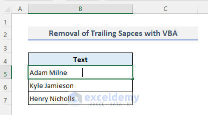 Excel VBA to Remove Only Trailing Spaces