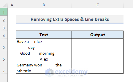 Delete Unnecessary Spaces along with Line Breaks