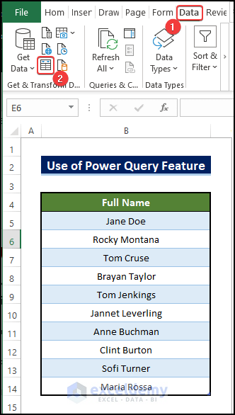 Utilize Excel Power Query Feature to Separate two Words in Excel