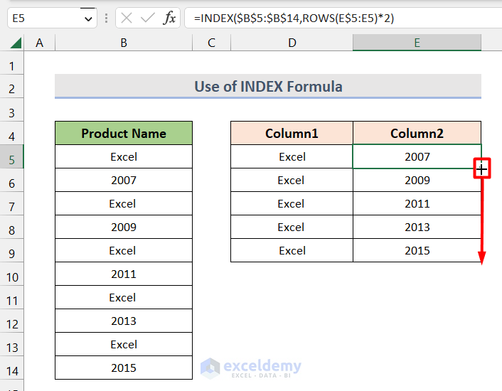 Using Fill Handle for Splitting One Column into Multiple Columns with VBA