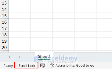 how to turn off scroll lock in excel