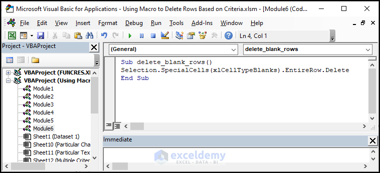 Writing VBA code to delete blank rows in Excel