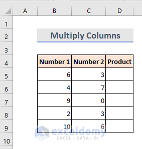 Multiply Columns by Using Asterisk