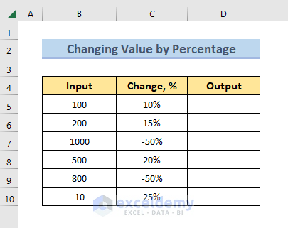 Insert Formula to Change Value by Percentage
