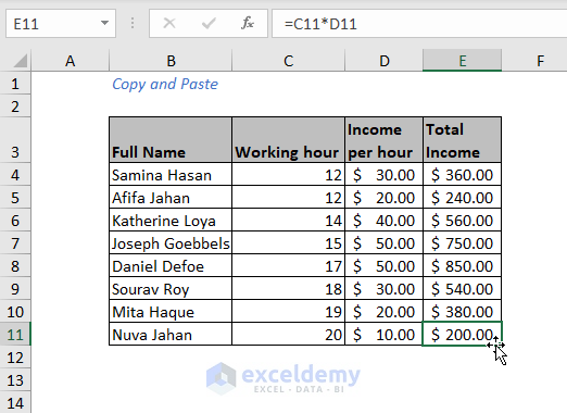 repeat formula pattern in Excel